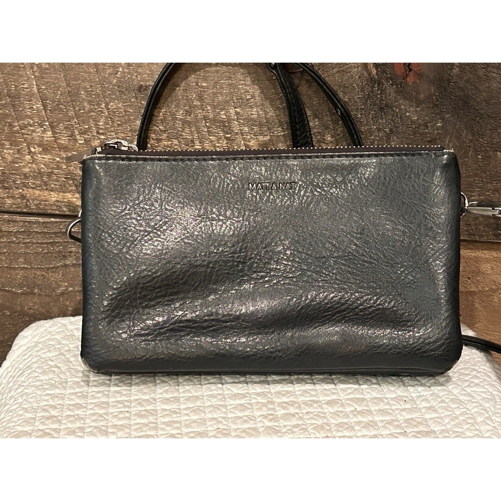 Matt & Nat‎ TRIPLET Vegan Leather Crossbody - Black